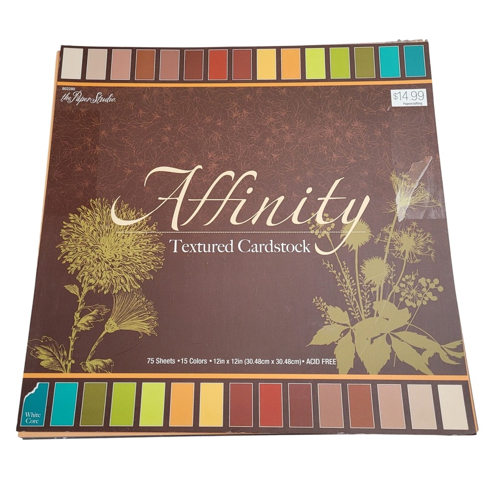 The Paper Studio Affinity Textured Cardstock Pad 12x12 75 Sheets Multicolor
